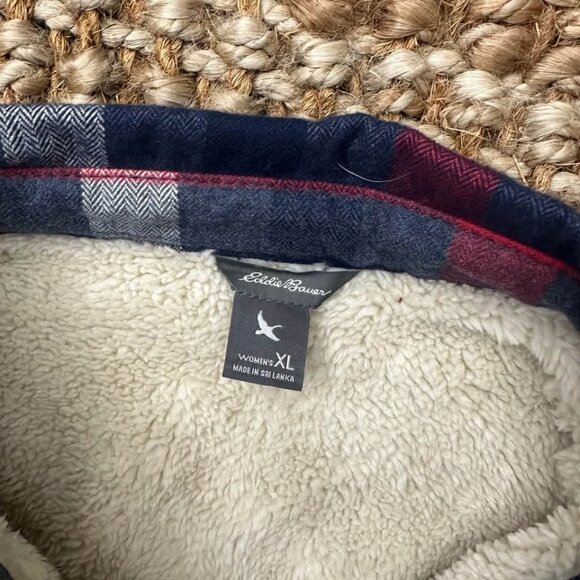 Eddie's Field Fleece-Lined Flannel Shirt Jacket Red Blue (XL Men’s) - Picture 5 of 7